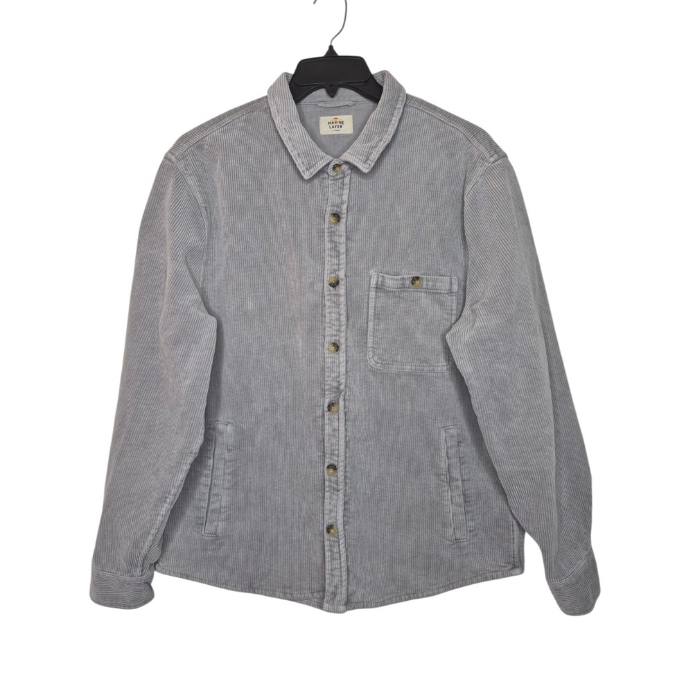 Marine Layer Corduroy Shirt Jacket Mens XL Grey Shacket Heavyweight